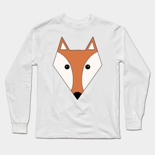 Cute red fox face Long Sleeve T-Shirt